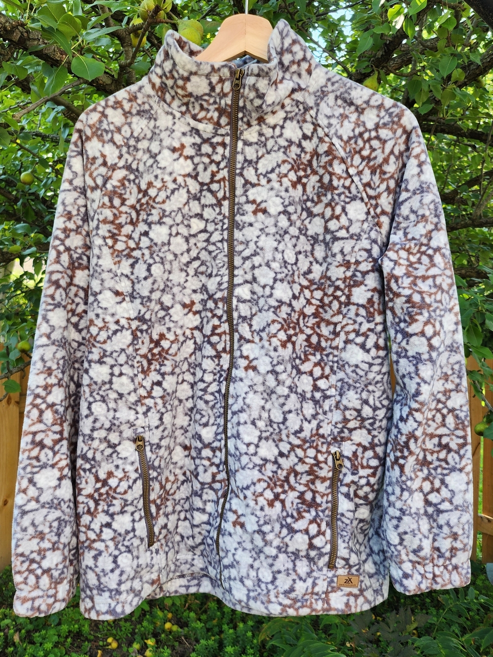 ZeroXposur Sz XL Zip-Front Floral Fleece Jacket